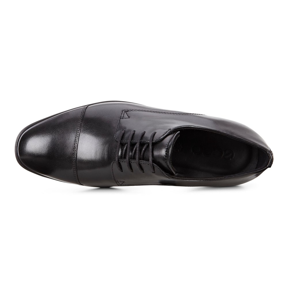 ECCO Mens Dress Shoes Black - Melbourne Cap Toe Tie - PSC-147892